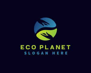 Eco Hand Globe logo design