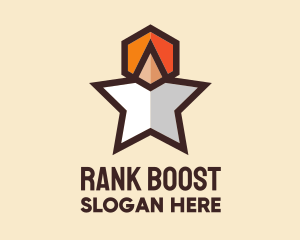 Hexagon Star Medal logo design