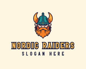 Gamer Barbarian Viking logo design