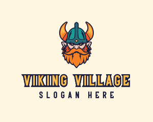 Gamer Barbarian Viking logo design