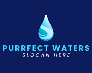 Spring Water Droplet logo design