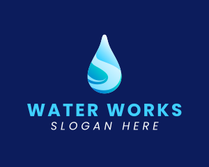 Spring Water Droplet logo design