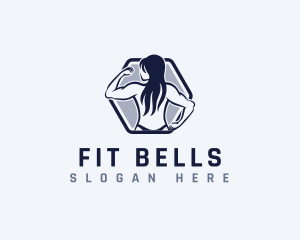 Woman Muscle Fitness logo design