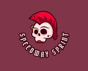 Mohawk Punk Skull Logo