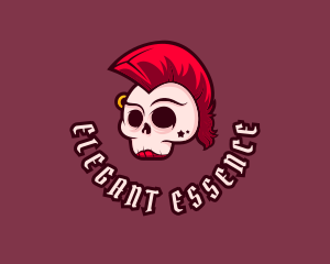 Mohawk Punk Rock Skull logo design