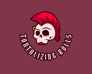 Mohawk Punk Rock Skull logo design