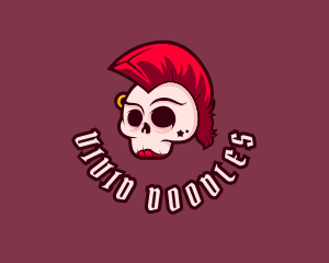 Mohawk Punk Rock Skull logo design