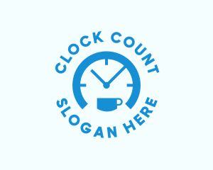 Blue Cafe Clock  logo design