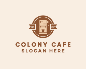 Coffee Machine Cafe Badge logo design