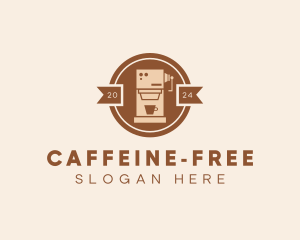 Coffee Machine Cafe Badge logo design