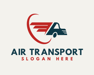 Fast Courier Transport Truck logo design