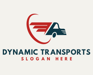 Fast Courier Transport Truck logo design