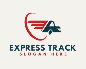 Fast Courier Transport Truck logo design