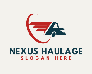 Fast Courier Transport Truck logo design