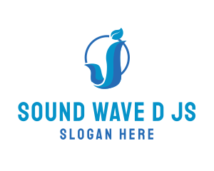 Leaf Wave Letter J logo design