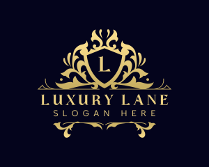 Luxury Floral Shield logo design