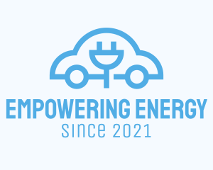 Blue Electric Car  logo design