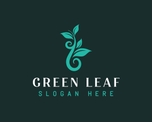Swirly Leaf Plant logo design