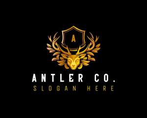 Deer Antler Shield logo design