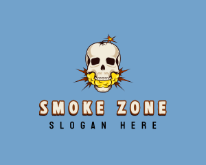 Skeleton Bomb Skull logo design