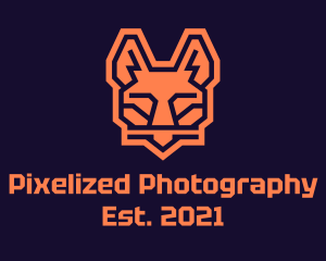 Orange Geometric Fox logo design