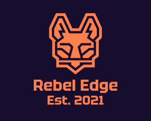 Orange Geometric Fox logo design