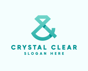 Teal Diamond Ampersand logo design