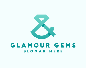 Teal Diamond Ampersand logo design