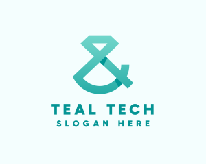 Teal Diamond Ampersand logo design