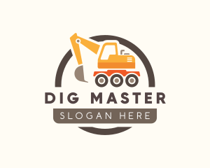 Excavator Digging Construction logo design