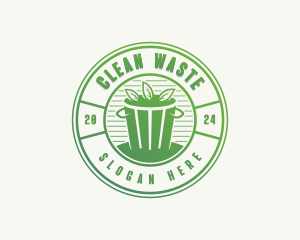 Eco Leaf Trash logo design