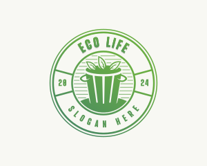 Eco Leaf Trash logo design