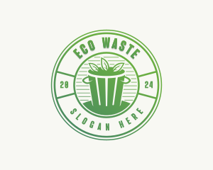 Eco Leaf Trash logo design