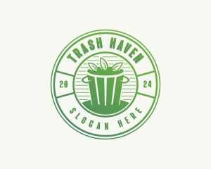 Eco Leaf Trash logo design