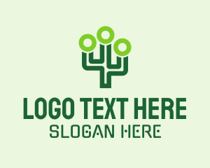 Green Digital Cactus  logo