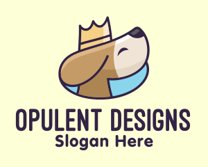 King Puppy Dog Crown logo design
