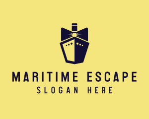 Bow Tie Ship Cruise logo design