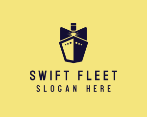 Bow Tie Ship Cruise logo design