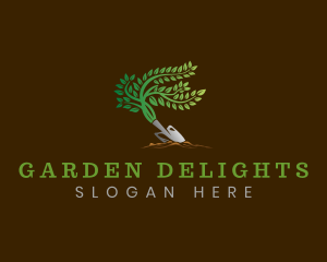 Gardening Plant Trowel logo design