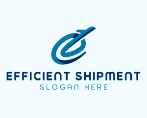 Airplane Logistics Letter E logo design