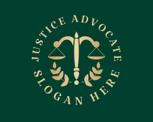Legal Justice Scale Wreath logo