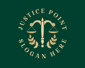 Legal Justice Scale Wreath logo