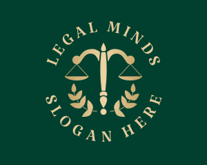 Legal Justice Scale Wreath logo