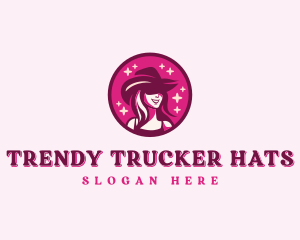 Sparkle Cowgirl Hat logo design