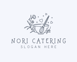 Floral Whisk Baker logo design