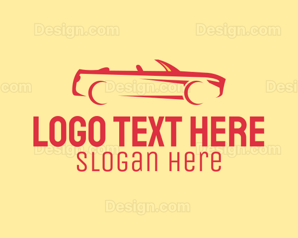 Red Convertible Sports Car Logo