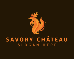 Chicken Flame Grill logo design