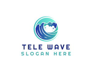 Wave Beach Surf logo design