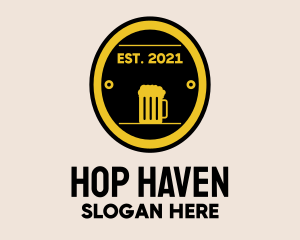 Beer Oval Badge logo