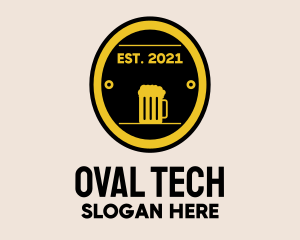 Beer Oval Badge logo design